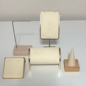 Jewelry Display Set in Cream and Gold